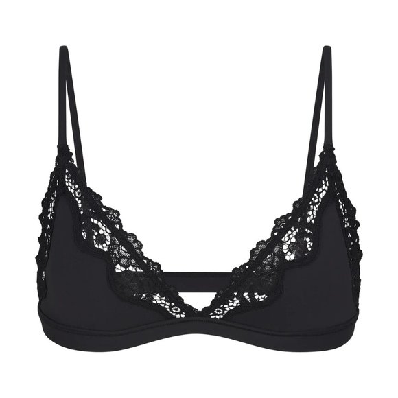 SKIMS Other - Skims Fits Everybody Lace Triangle Bralette in Onyx **New with Tags**